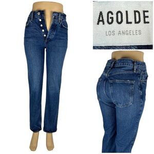 Agolde Lana Straight Leg Jeans - True Blue Wash